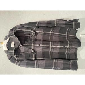 American Eagle Men's Flannel Shirt Jacket S w Removable Hood